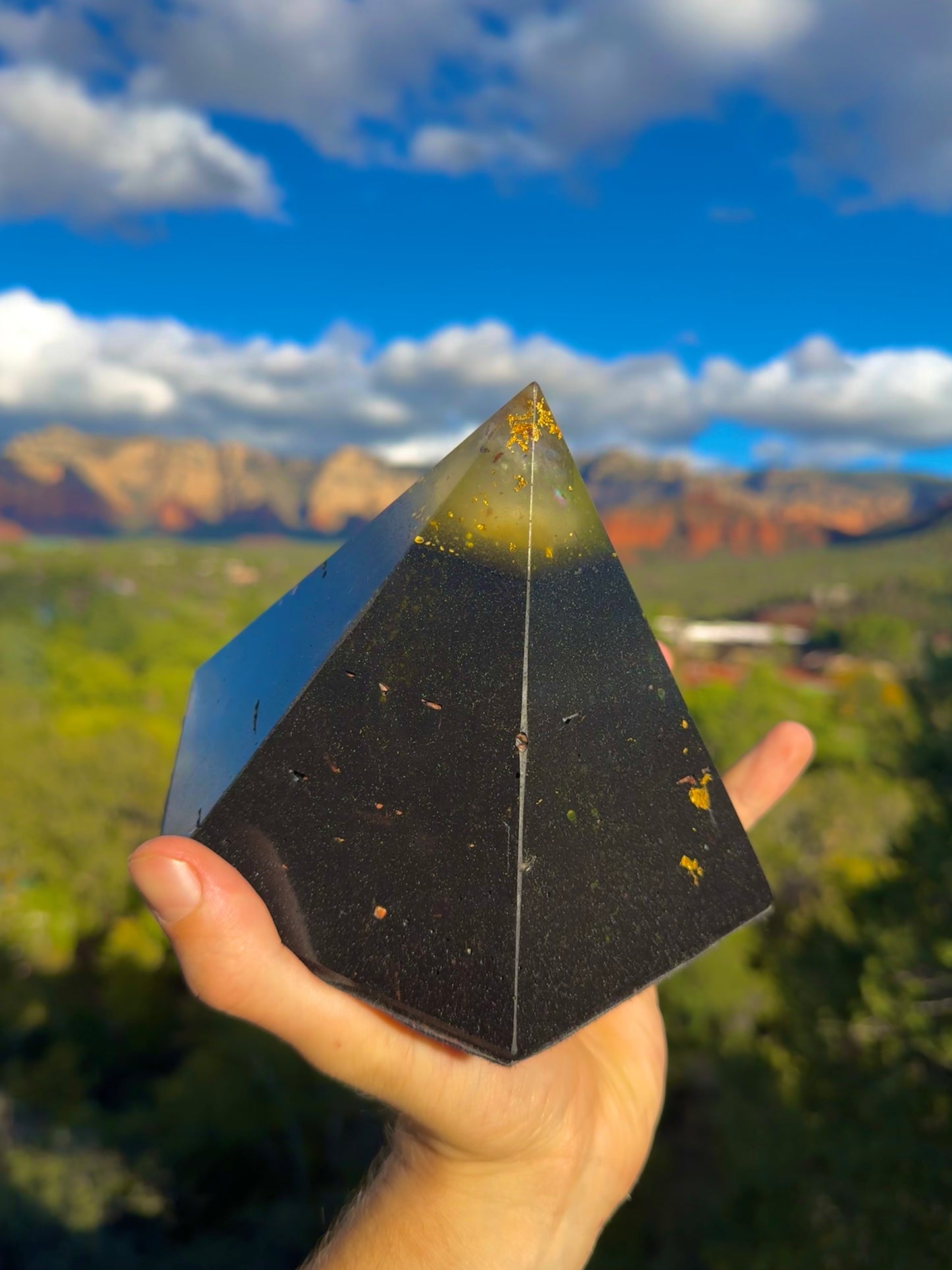 Custom Solar Plexus 12+ Black Sun Dodecahedron Pyramid
