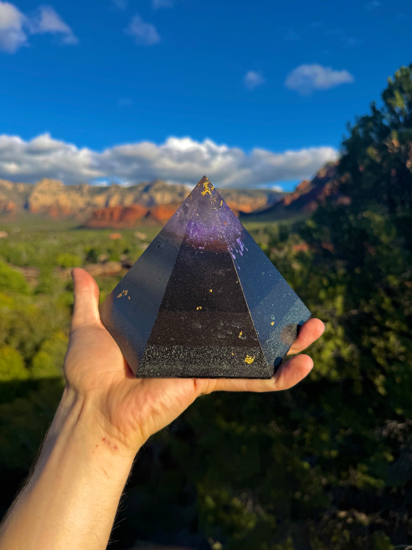 Custom Purple Ajna Black Sun 12+ Sided Dodecahedron Pyramid