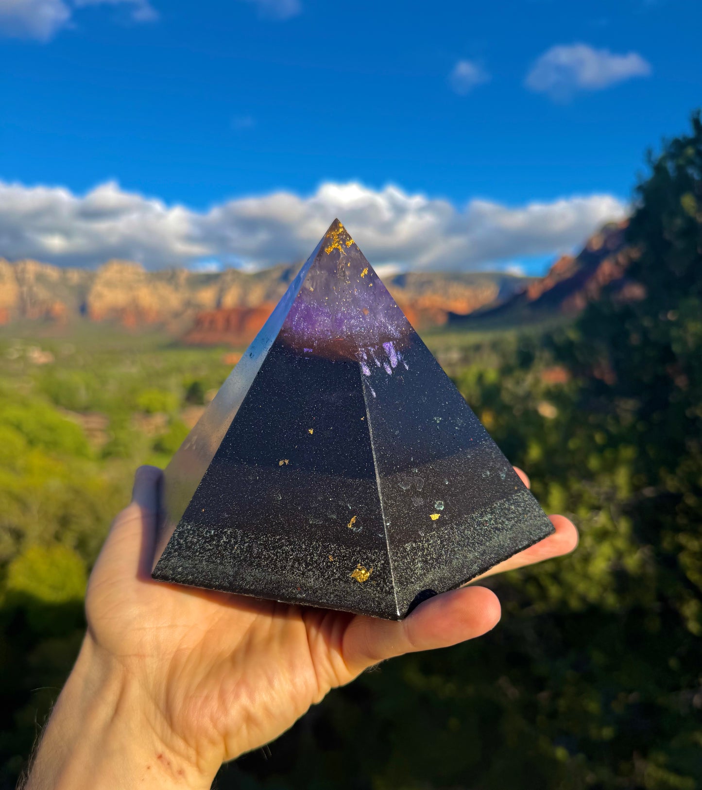 Custom Purple Ajna Black Sun 12+ Sided Dodecahedron Pyramid
