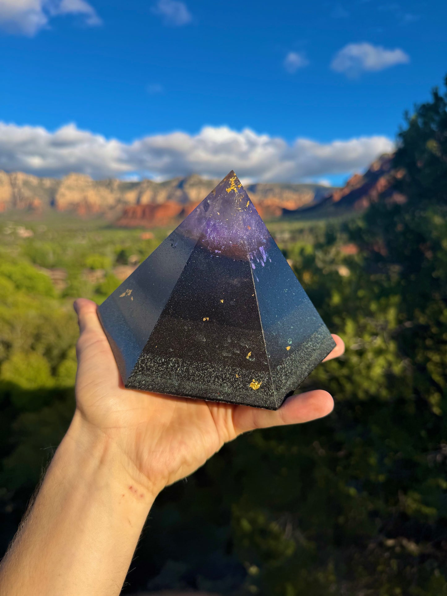 Custom Purple Ajna Black Sun 12+ Sided Dodecahedron Pyramid