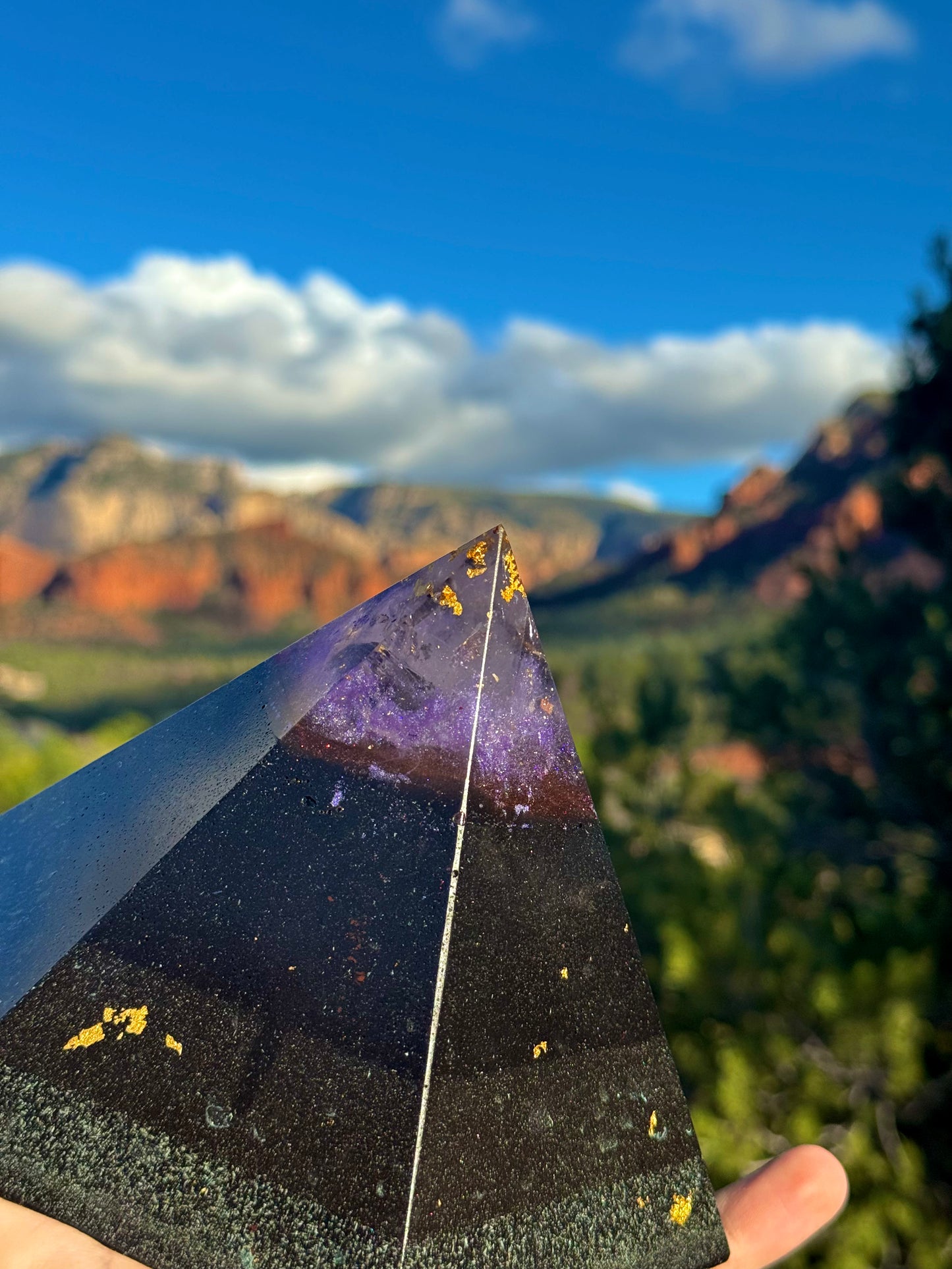 Custom Purple Ajna Black Sun 12+ Sided Dodecahedron Pyramid