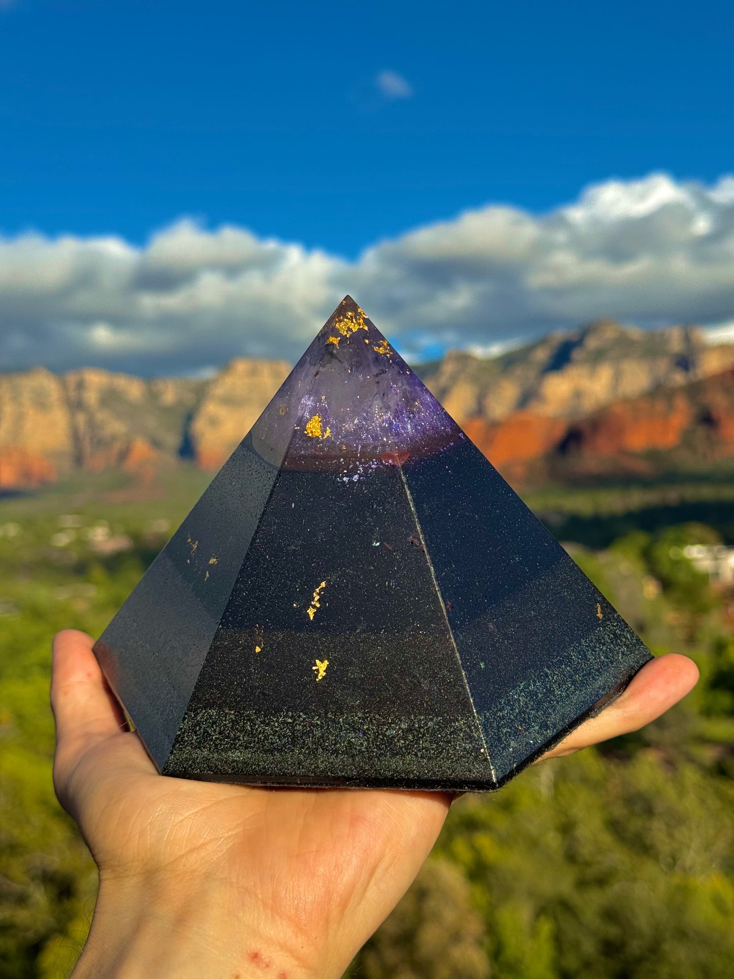 Custom Purple Ajna Black Sun 12+ Sided Dodecahedron Pyramid