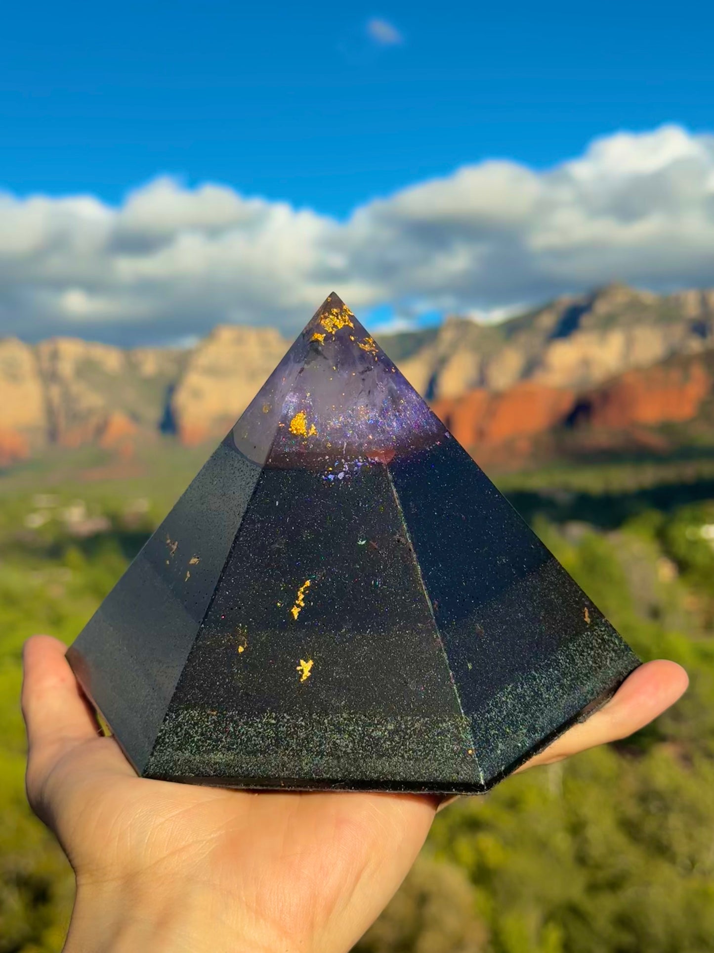Custom Purple Ajna Black Sun 12+ Sided Dodecahedron Pyramid