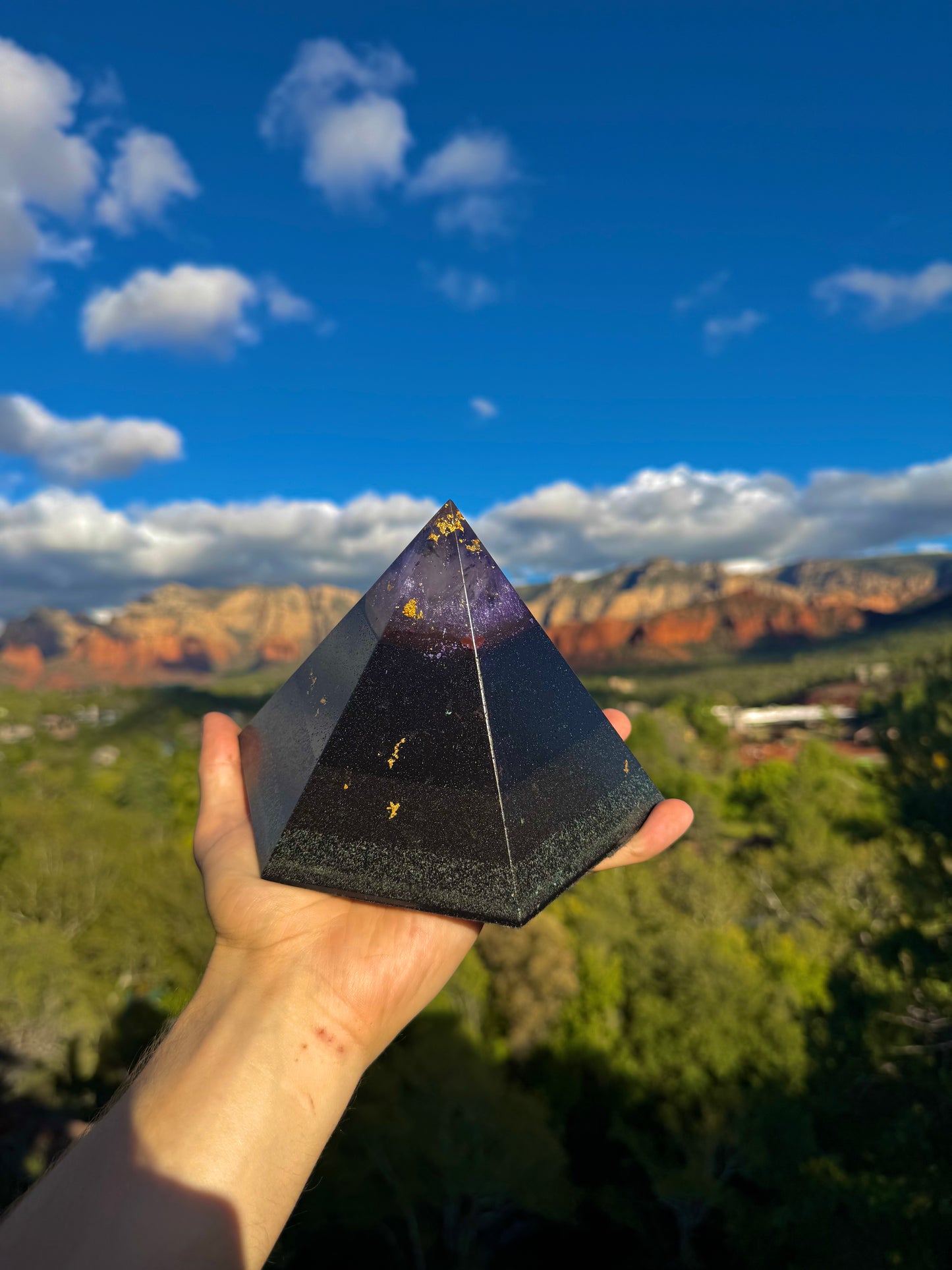 Custom Purple Ajna Black Sun 12+ Sided Dodecahedron Pyramid