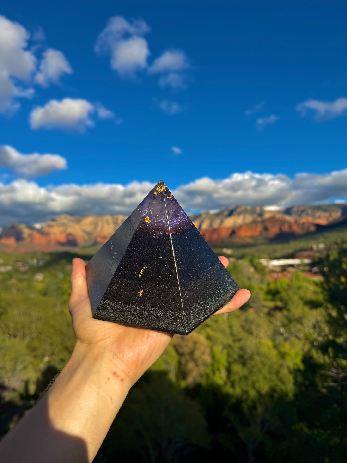 Custom Purple Ajna Black Sun 12+ Sided Dodecahedron Pyramid