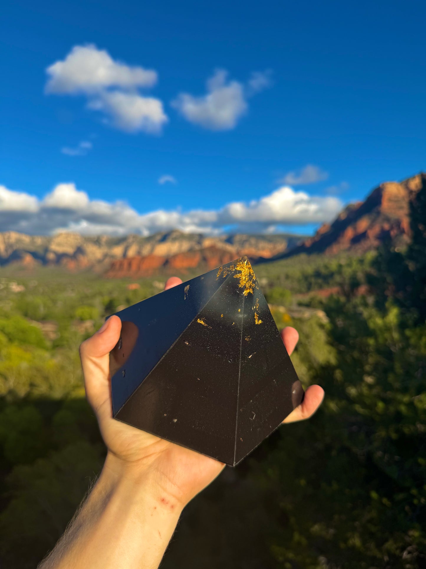 Custom Glowing Blue Aqua Black Sun 12+ Sided Dodecahedron Pyramid