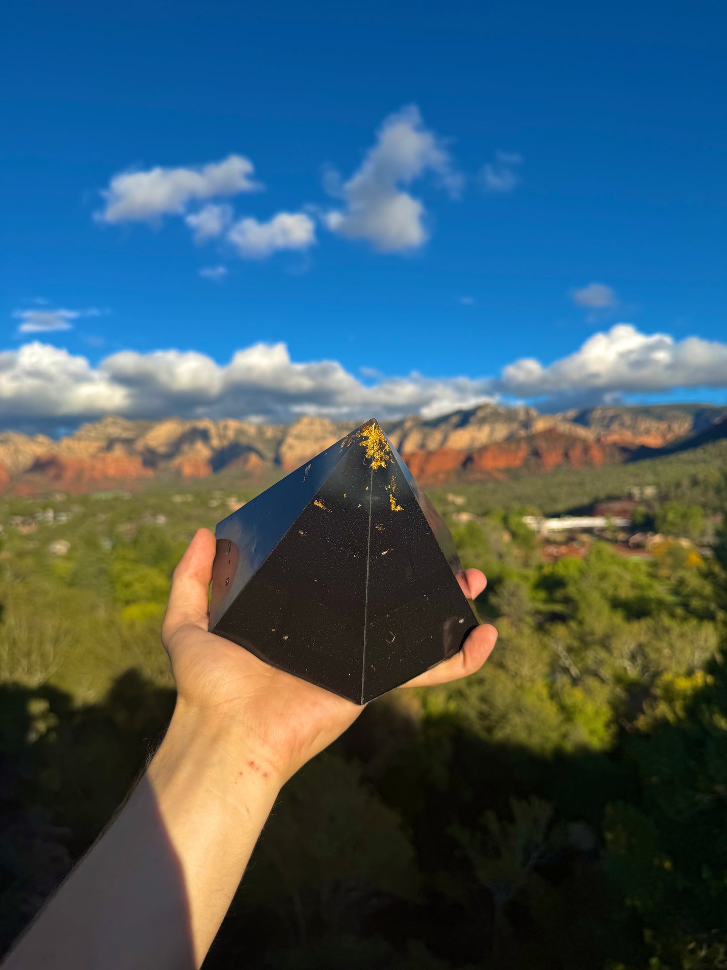 Custom Glowing Blue Aqua Black Sun 12+ Sided Dodecahedron Pyramid