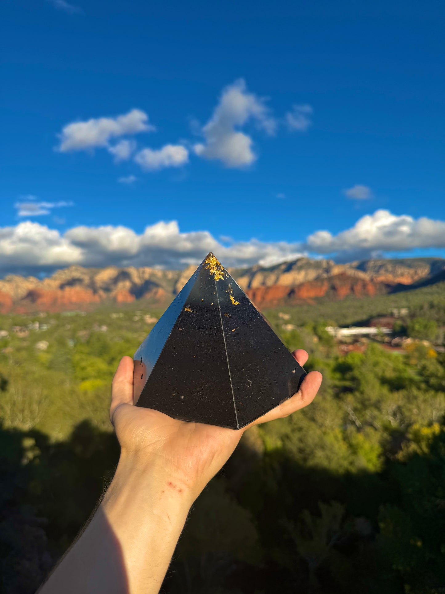 Custom Glowing Blue Aqua Black Sun 12+ Sided Dodecahedron Pyramid