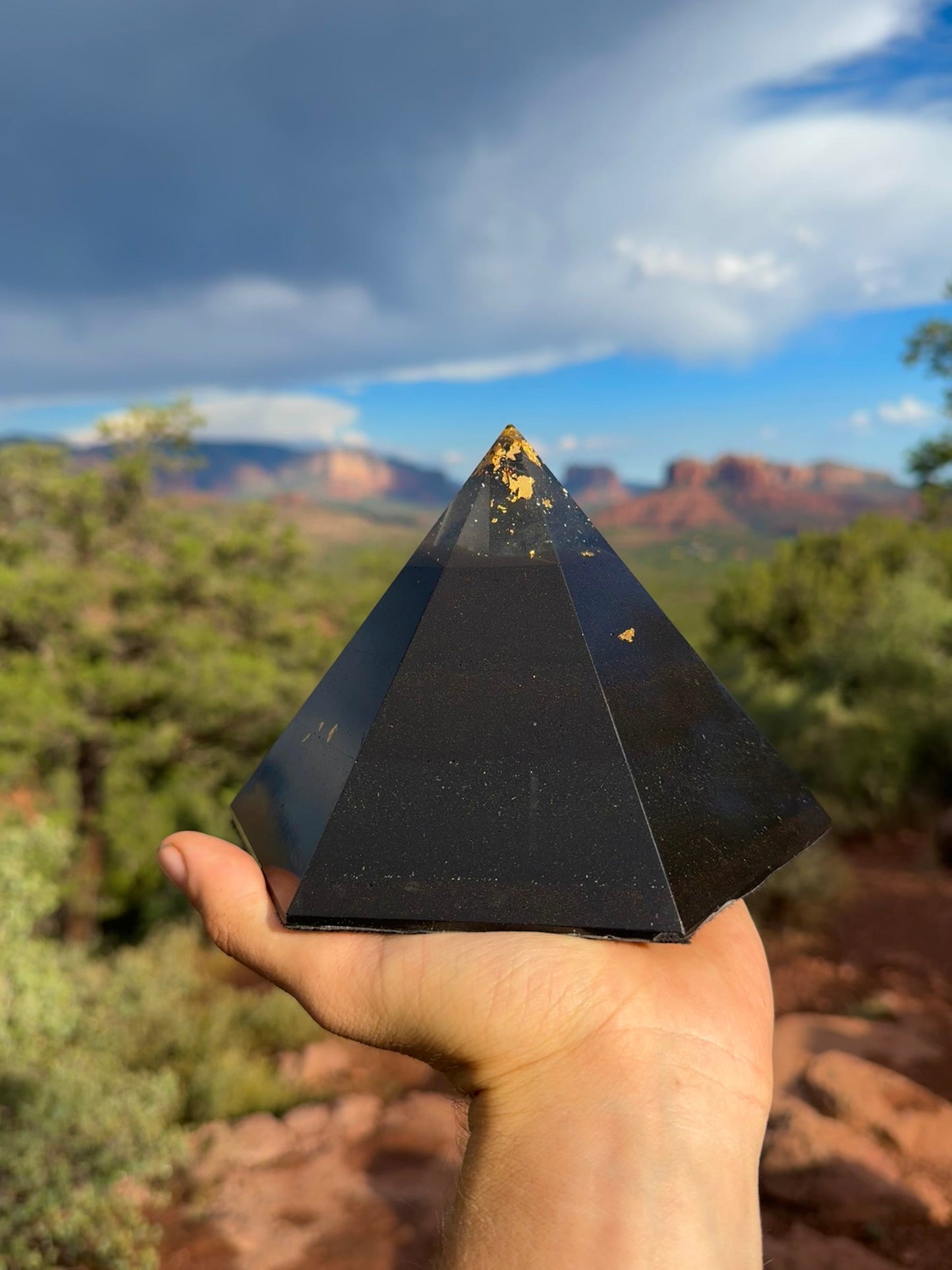 Black Sun Dodecahedron orgone pyramid, additional view