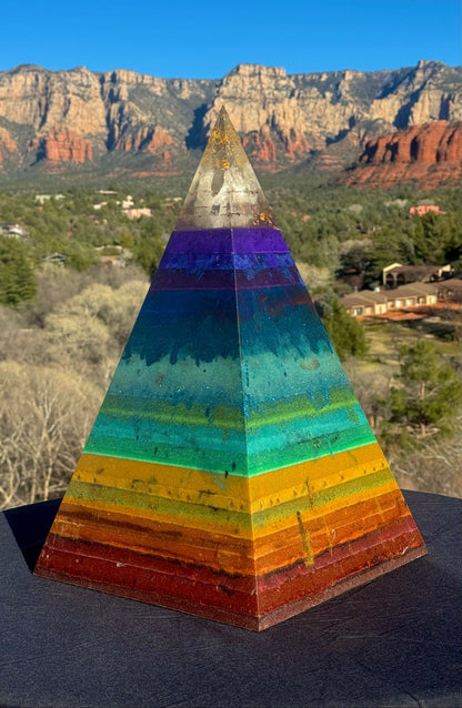 'Seven Chakras' Black Sun Nubian Pyramid