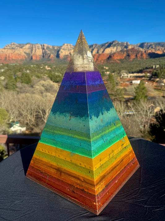 'Seven Chakras' Black Sun Nubian Pyramid