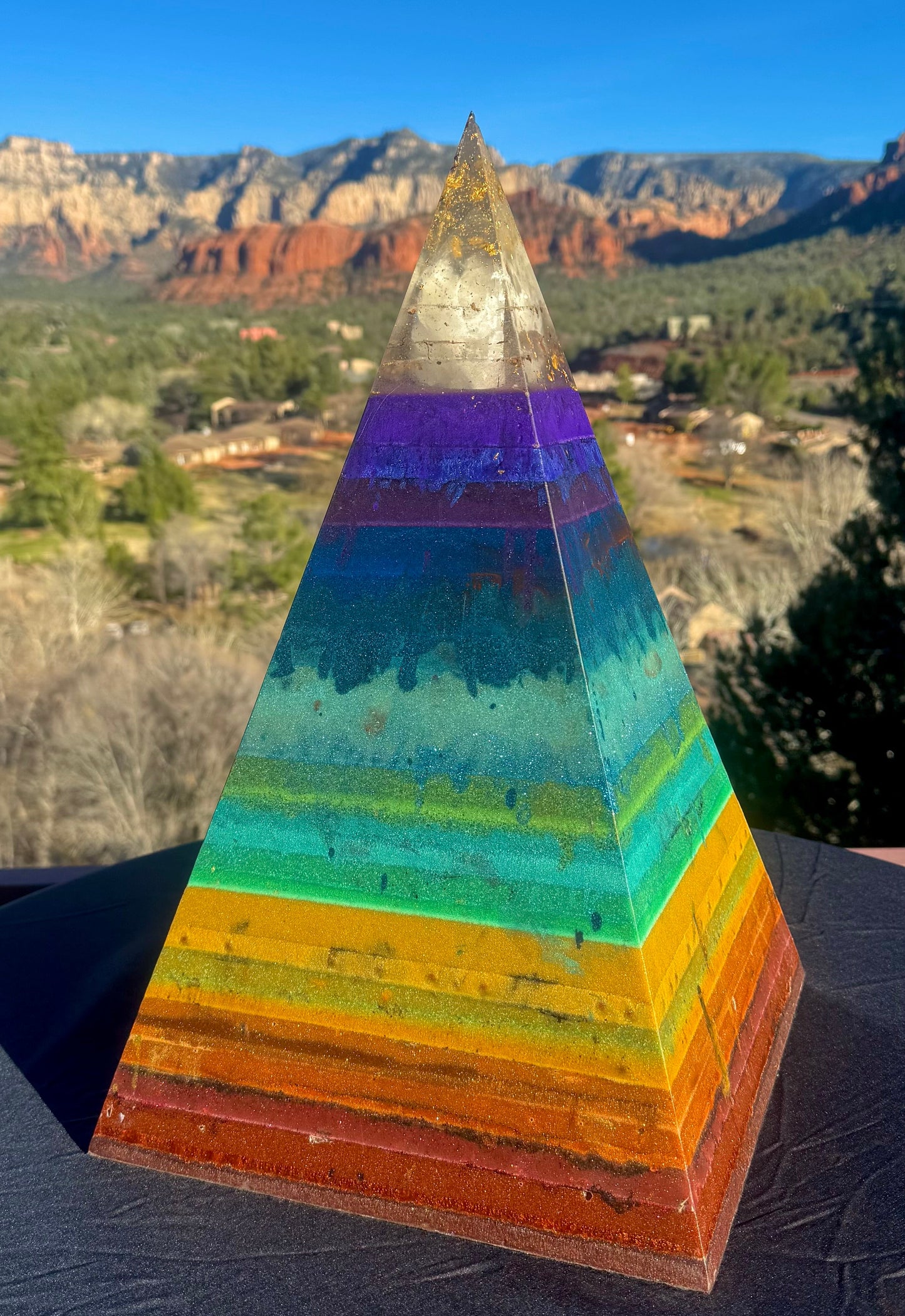 'Seven Chakras' Black Sun Nubian Pyramid