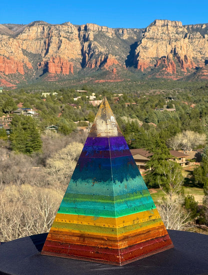 'Seven Chakras' Black Sun Nubian Pyramid