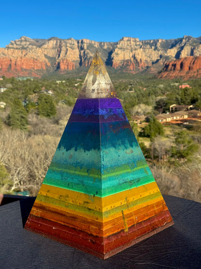'Seven Chakras' Black Sun Nubian Pyramid