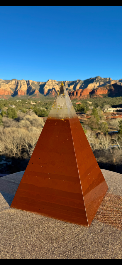 Custom XXL 8+ Sided Glowing Green Heart Chakra Red Sun Nubian