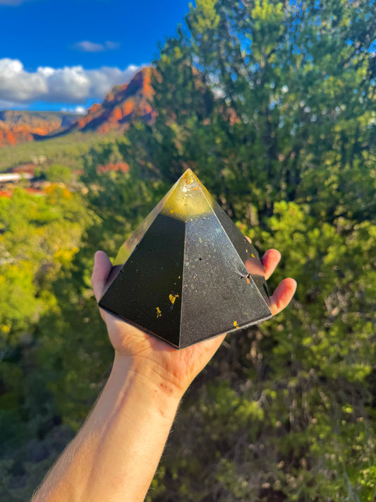 Custom Solar Plexus 12+ Black Sun Dodecahedron Pyramid