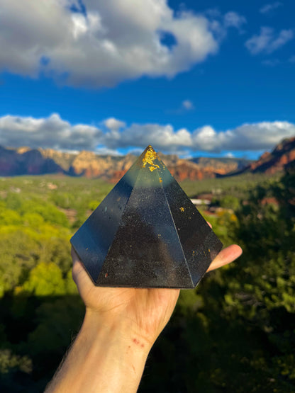 Custom Glowing Black Sun 12+ Sided Dodecahedron Pyramid