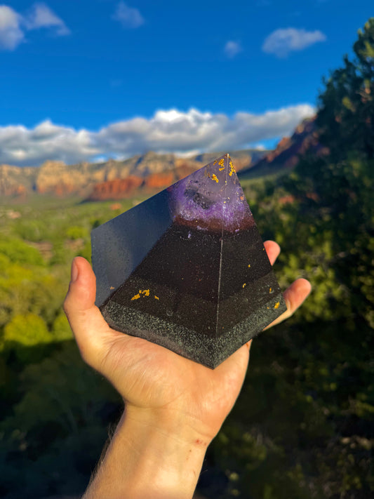 Custom Purple Ajna Black Sun 12+ Sided Dodecahedron Pyramid