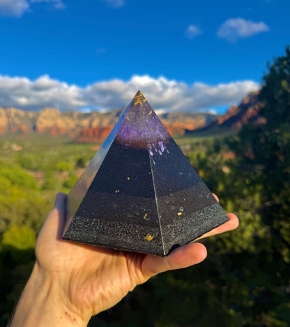 Custom Purple Ajna Black Sun 12+ Sided Dodecahedron Pyramid