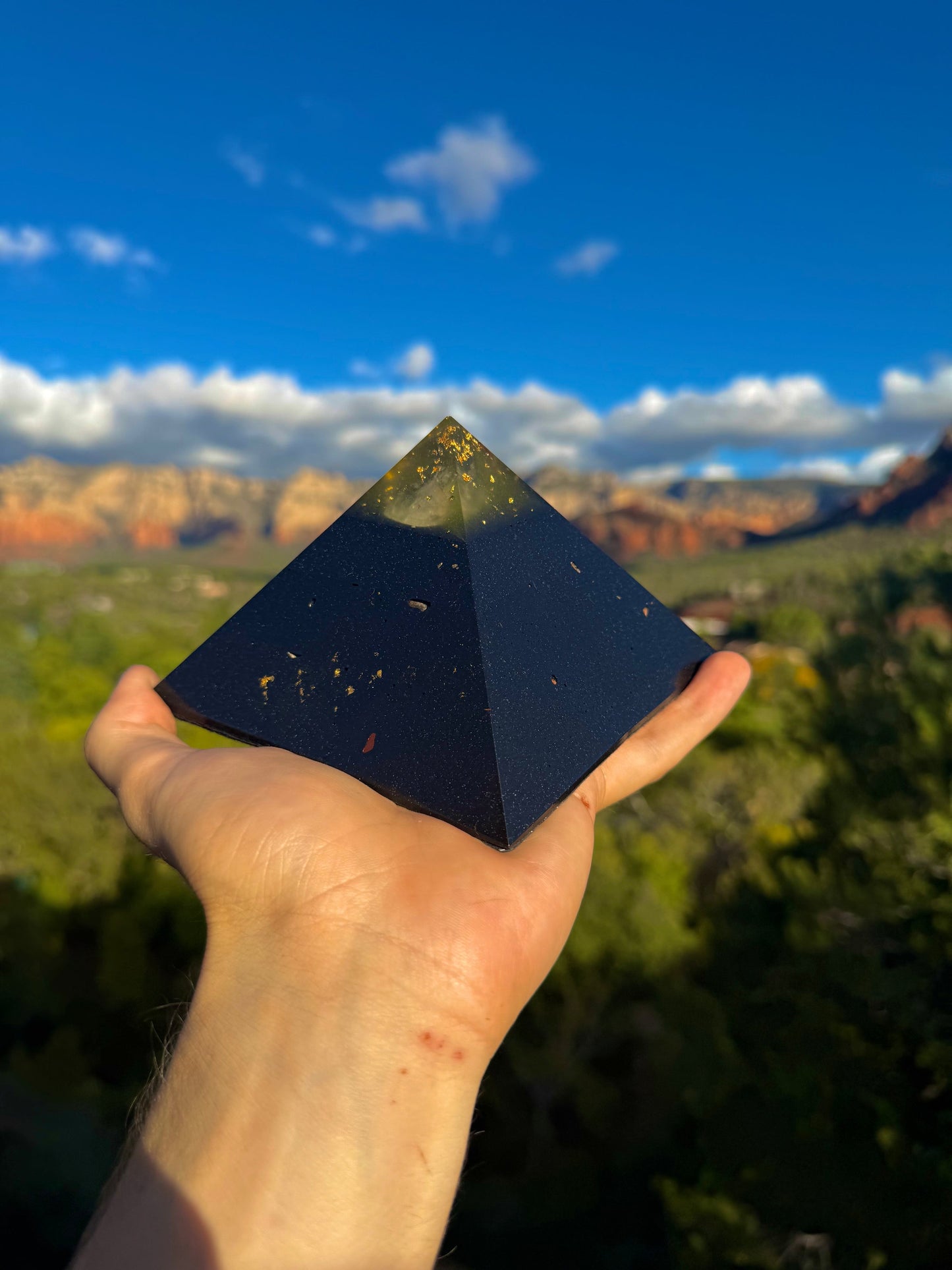 Solar Plexus Black Sun Giza orgone pyramid, detail view