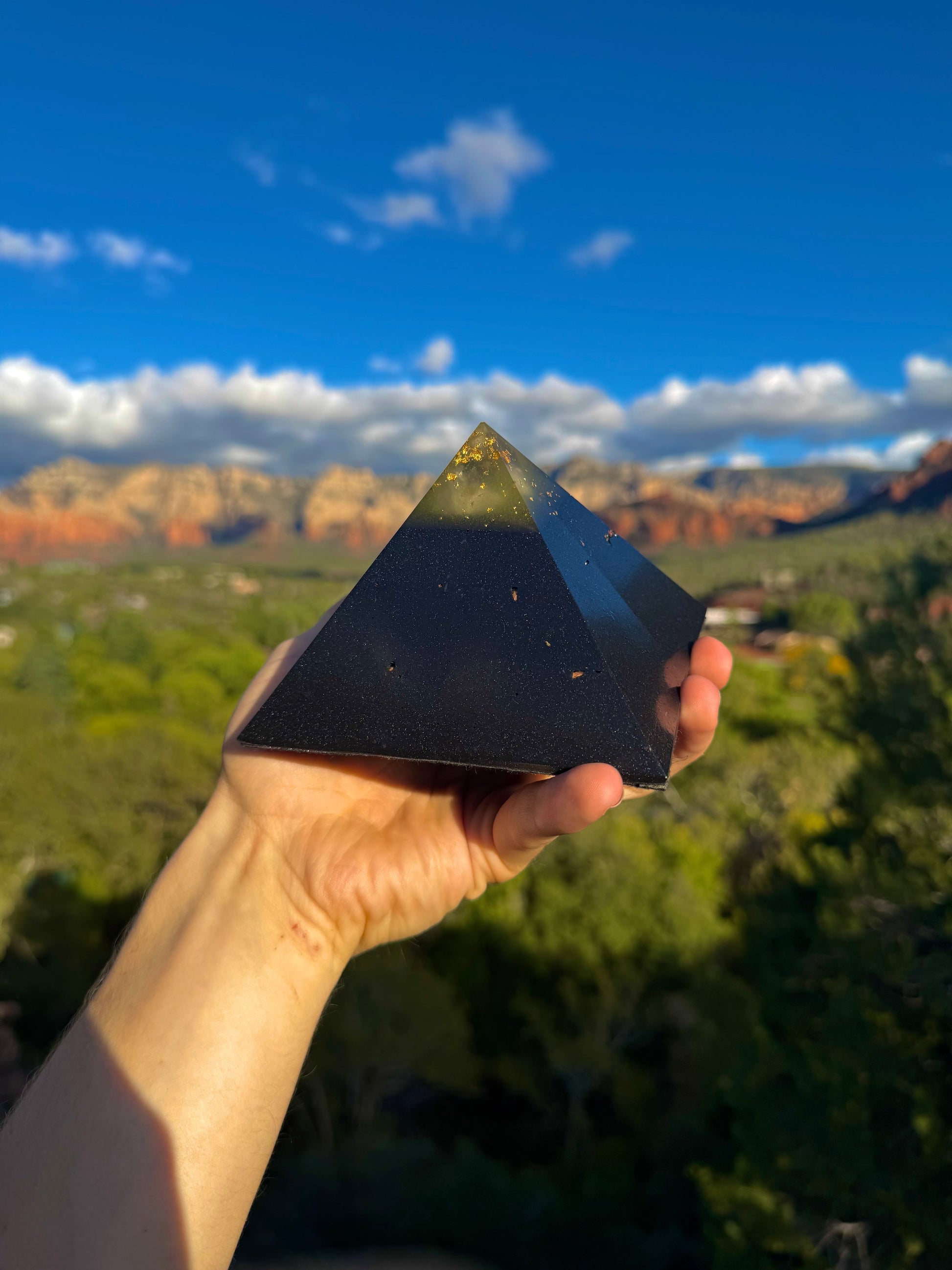 Solar Plexus Black Sun Giza orgone pyramid, base detail