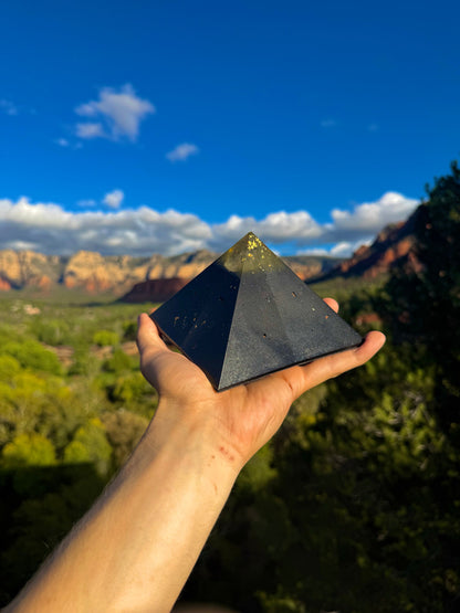 Solar Plexus Black Sun Giza orgone pyramid, additional view