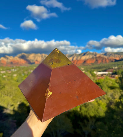 Custom Rainbow Solar Plexus 8+ Sided Red Sun Giza Pyramid
