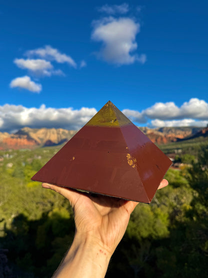 Custom Rainbow Solar Plexus 8+ Sided Red Sun Giza Pyramid