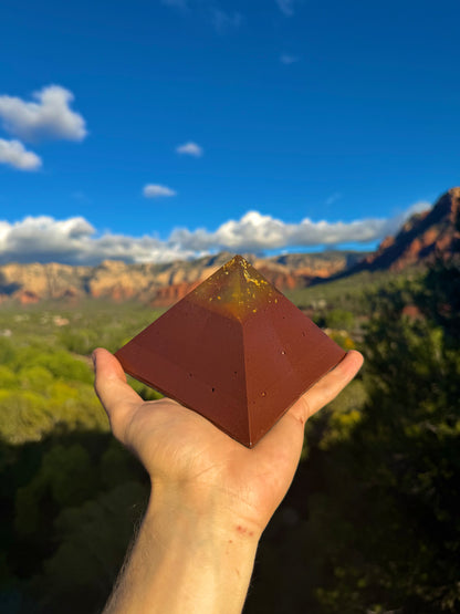 Custom Solar Plexus 8+ Sided Red Sun Giza Pyramid