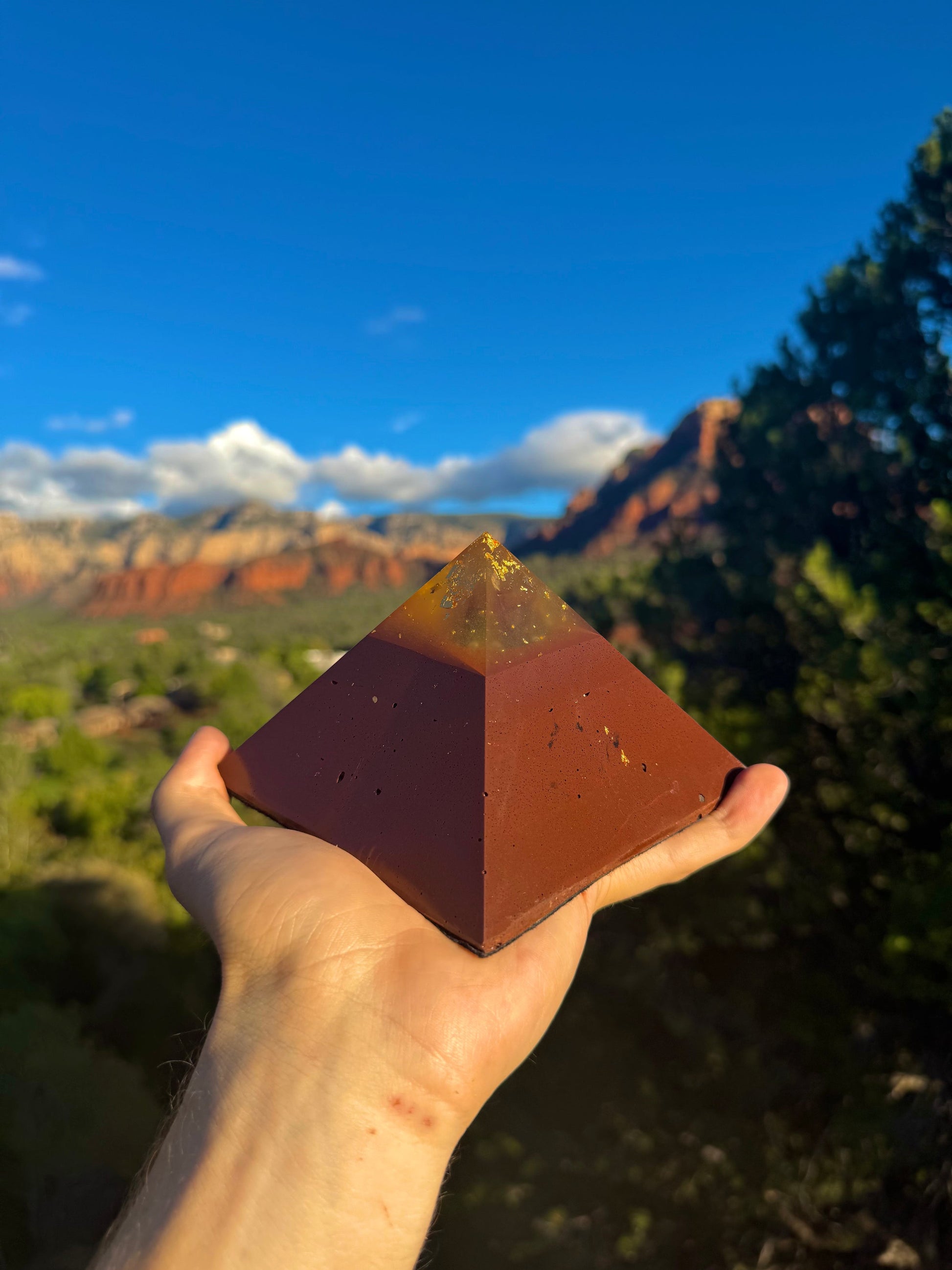 Solar Plexus Red Sun Giza orgone pyramid, additional view