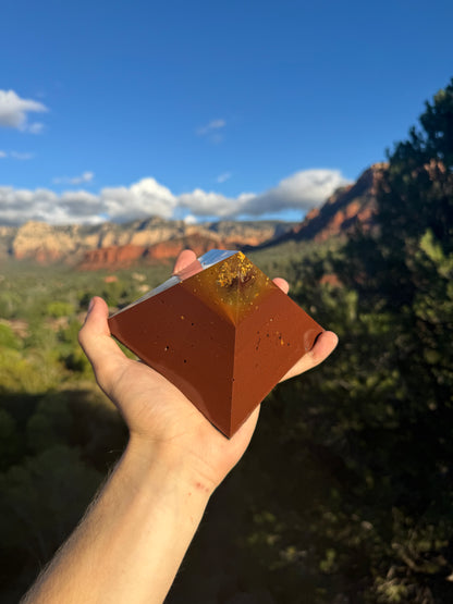 Custom Solar Plexus 8+ Sided Red Sun Giza Pyramid