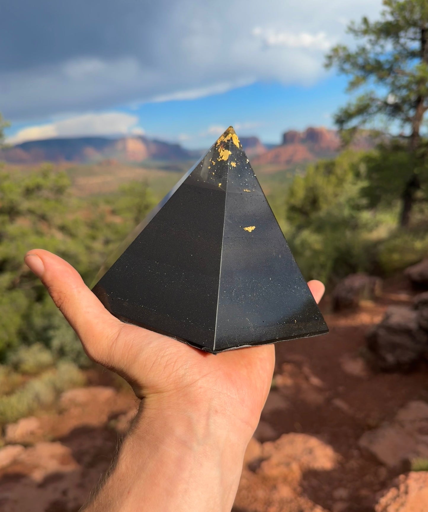 Black Sun Dodecahedron orgone pyramid, detail view