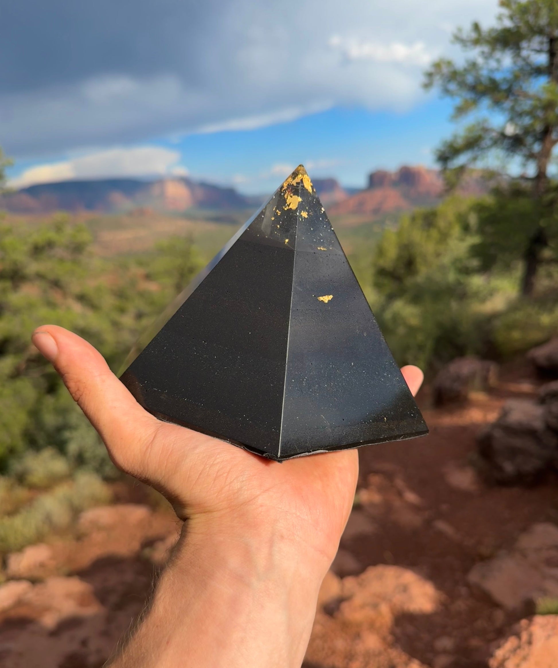 Black Sun Dodecahedron orgone pyramid, detail view