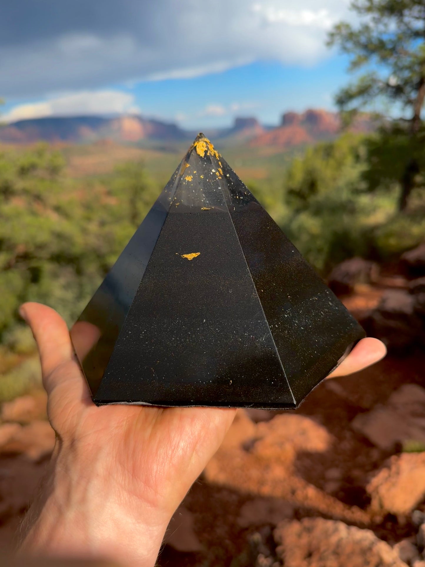 Black Sun Dodecahedron orgone pyramid, alternate angle