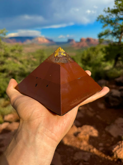 Medium Red Sun Giza orgone pyramid, additional view