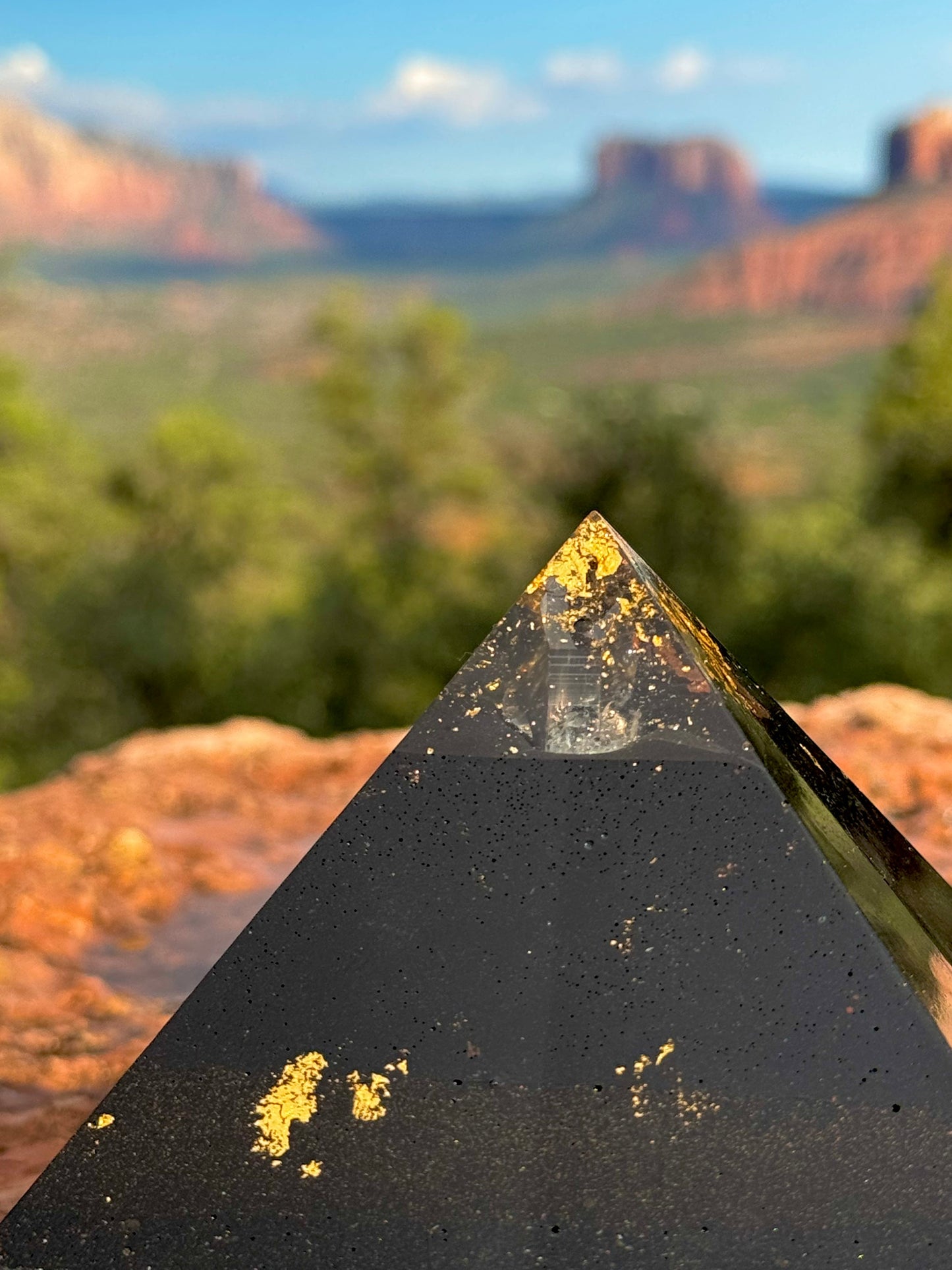 Medium Black Sun Giza orgone pyramid, additional view