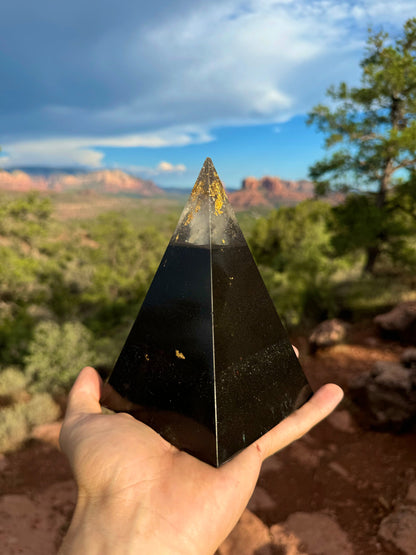 Black Sun Nubian orgone pyramid, alternate angle