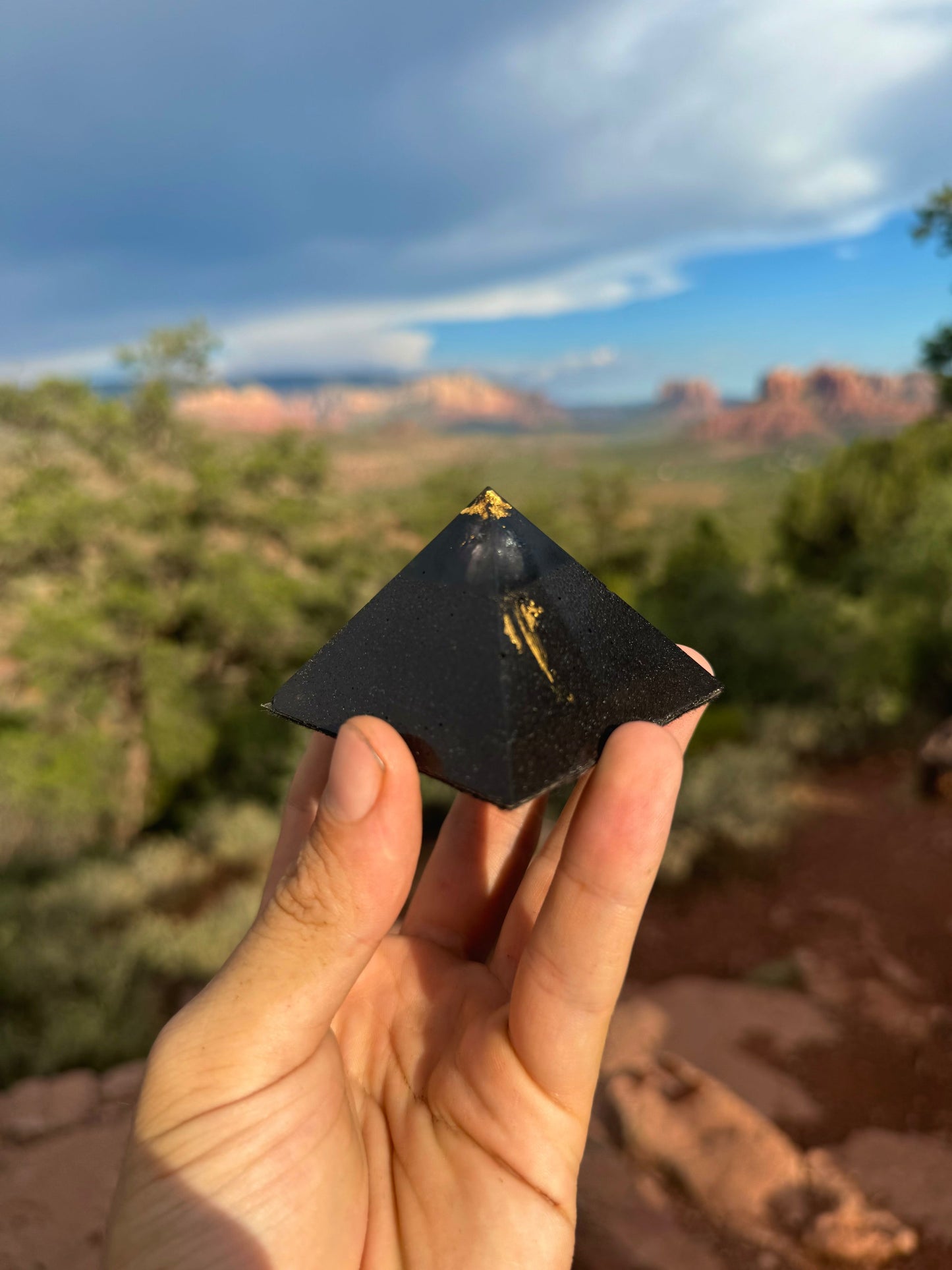 Small Black Sun Giza orgone pyramid, detail view