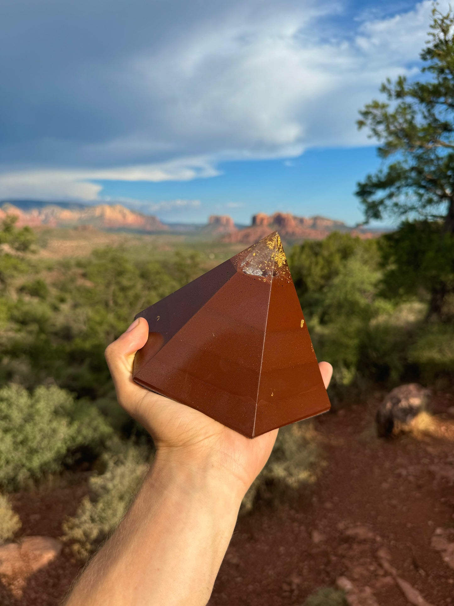 Red Sun Dodecahedron orgone pyramid, additional view