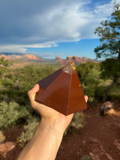 Red Sun Dodecahedron orgone pyramid, additional view
