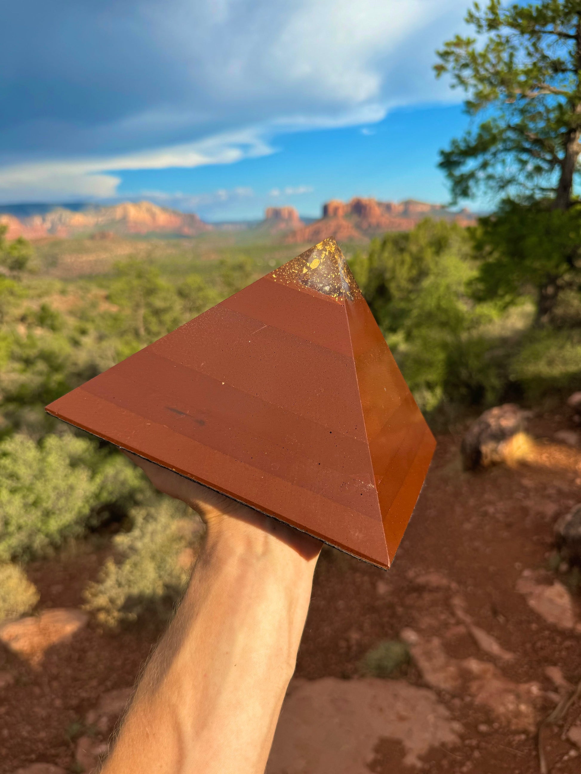 Large Red Sun Giza orgone pyramid, additional view