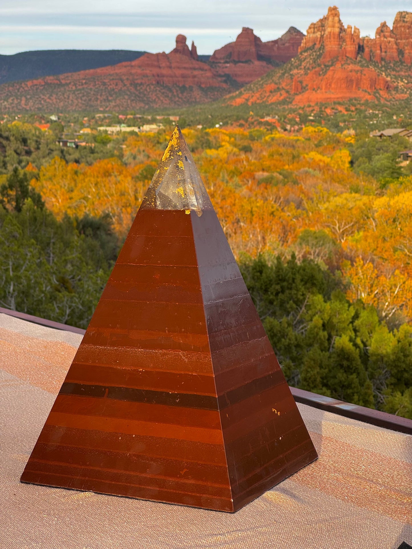 XXL 72-degree Red Sun Nubian orgone pyramid, alternate angle