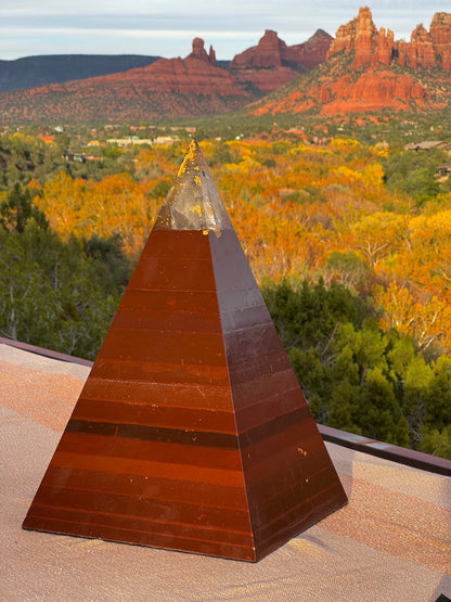 XXL 72-degree Red Sun Nubian orgone pyramid, alternate angle