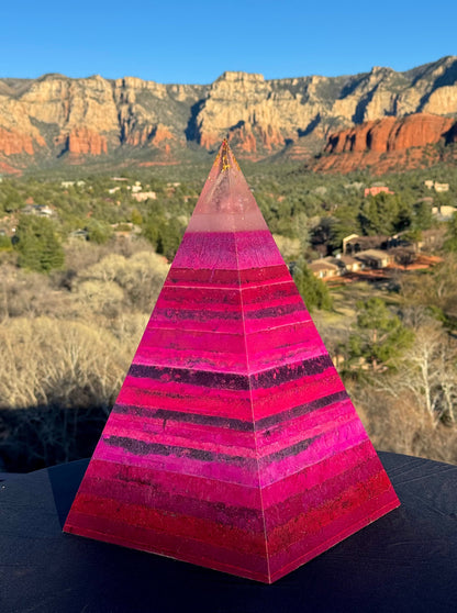 'The Midnight' Black Sun Nubian orgone pyramid, detail view