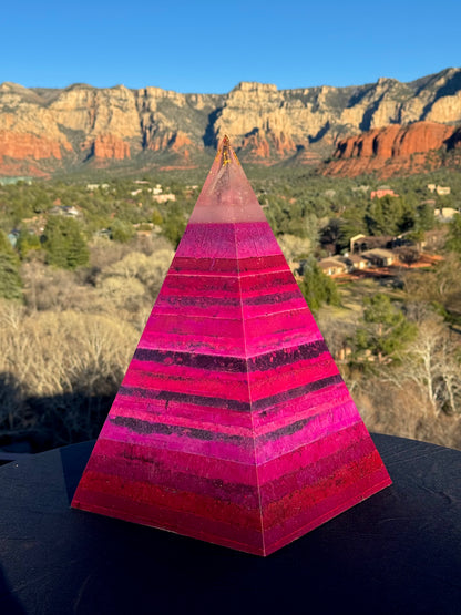 Pink GLOWING 72 Degree XXL 8+ Sided Black Sun Nubian Pyramid