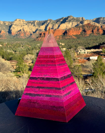 Pink GLOWING 72 Degree XXL 8+ Sided Black Sun Nubian Pyramid