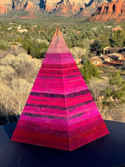 Pink GLOWING 72 Degree XXL 8+ Sided Black Sun Nubian Pyramid