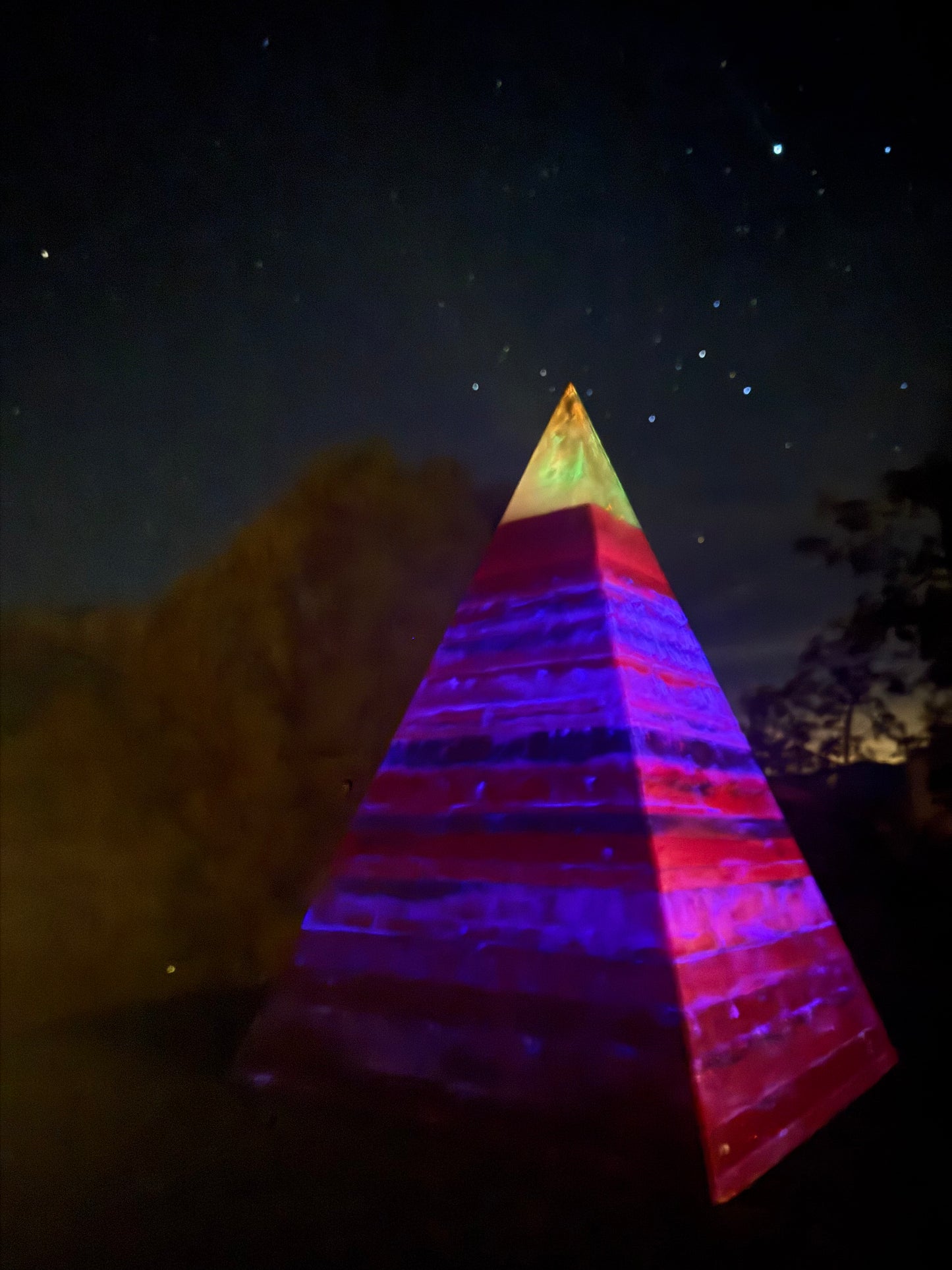 Pink GLOWING 72 Degree XXL 8+ Sided Black Sun Nubian Pyramid