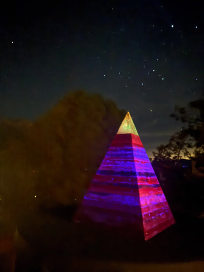 Pink GLOWING 72 Degree XXL 8+ Sided Black Sun Nubian Pyramid