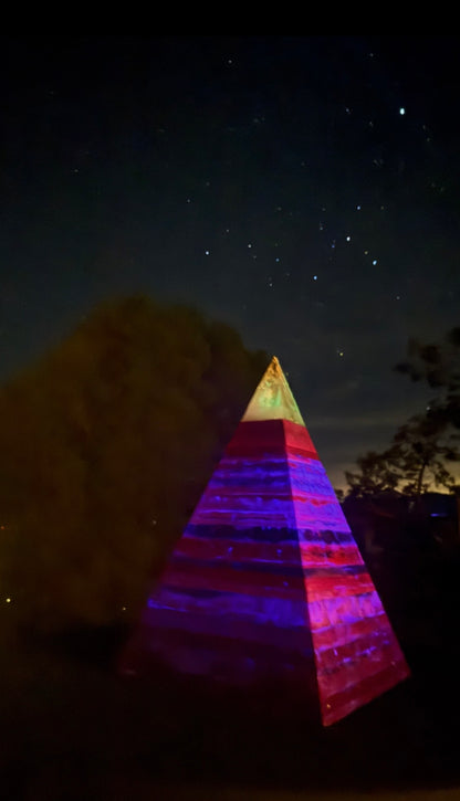 Pink GLOWING 72 Degree XXL 8+ Sided Black Sun Nubian Pyramid